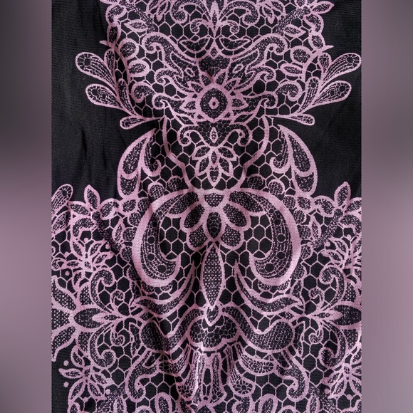 INC Pink & Black 3/4 Sleeve Mesh Blouse - Large - Picture 3 of 4